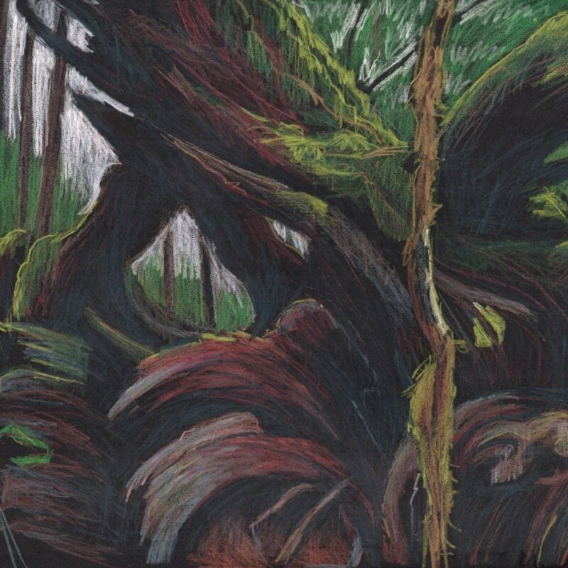 Diedre Hyde painting gnarled stump