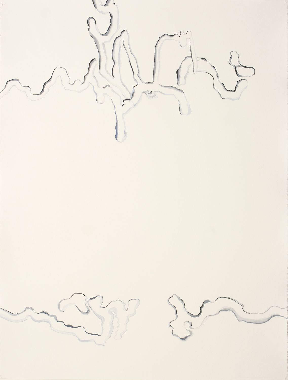 light-colored painting of winding curvy beetle paths